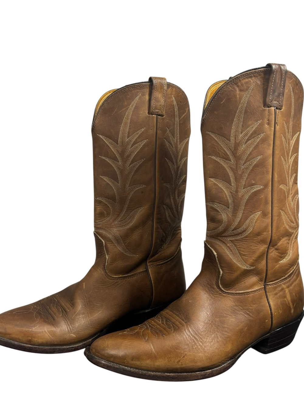 Nocona Western Cowboy Boots Brown Leather Made USA Men’s Size 12 D